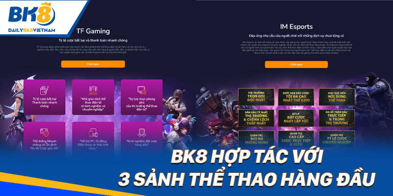 Thể thao điện tử BK8: Không gian giải trí online chuyên nghiệp 2 nhà phát hành Esports nổi tiếng hợp tác cùng BK8