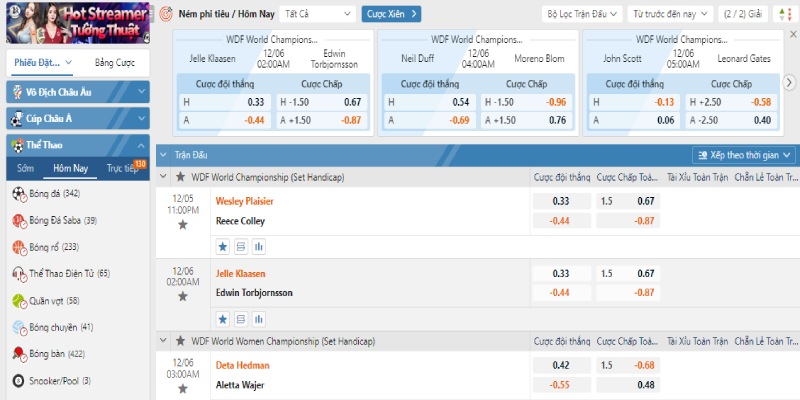 Thể thao BK8 - Sảnh cược chất lượng, nhiều kèo thơm Chọn cược cùng các trận đấu hấp dẫn
