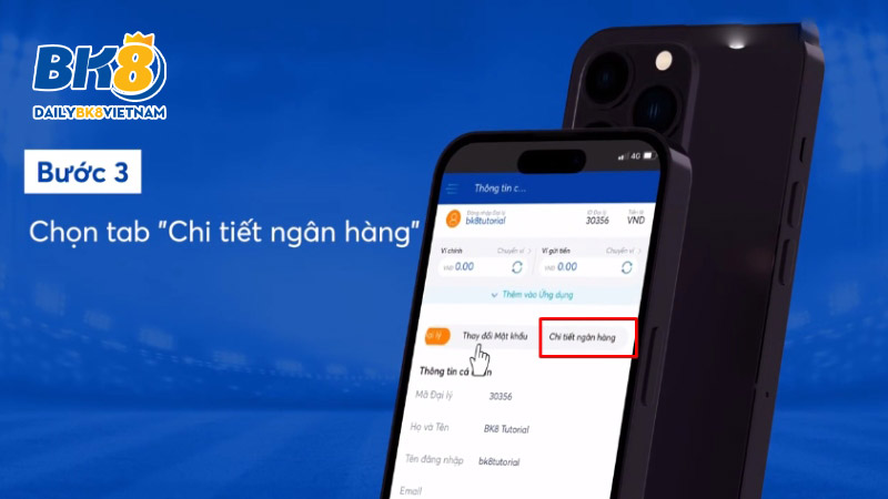 Chọn tính năng chi tiết ngân hàng